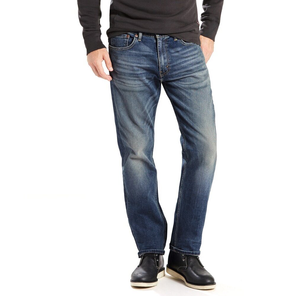 New! Levi's 505 Blue Jeans 30x32 Straight Leg 2-Way Stretch Denim Birdman